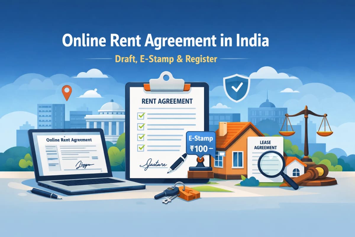 Residential Rent Agreement Online Drafting and E-stamping portal interface