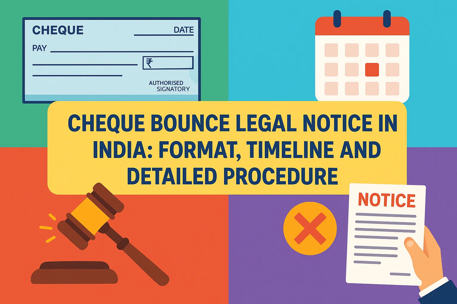 Cheque Bounce Legal Notice Format & Procedure | LegalParihar - Featured image for legal blog post by LegalParihar