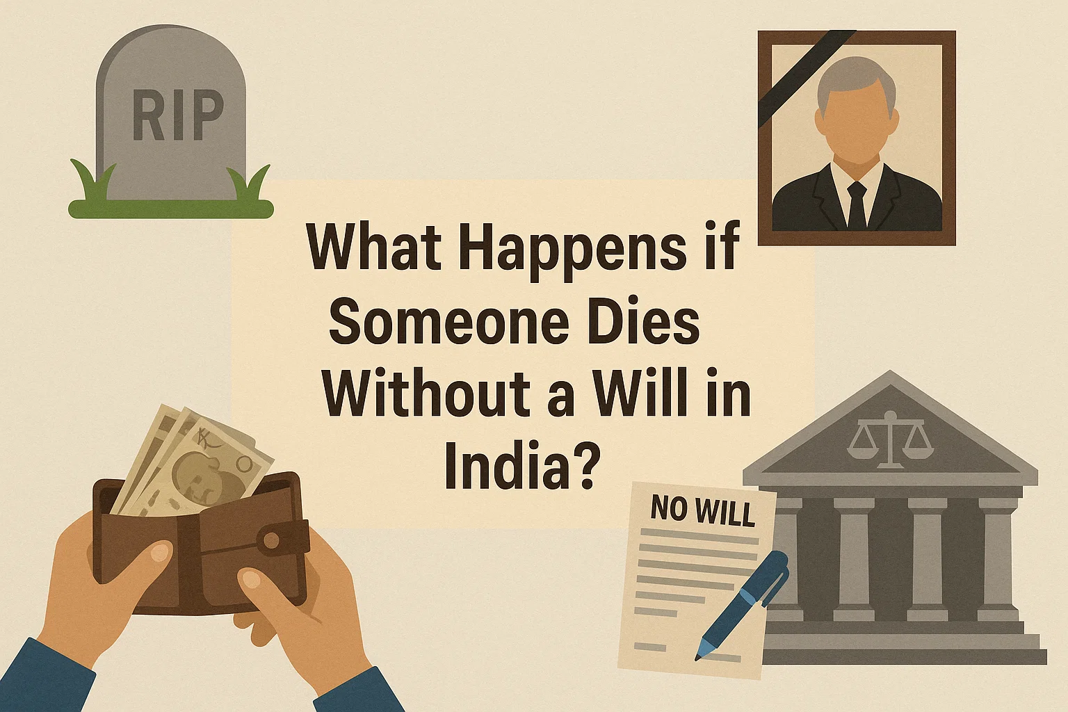 What Happens if Someone Dies Without a Will in India? - Featured image for legal blog post by LegalParihar