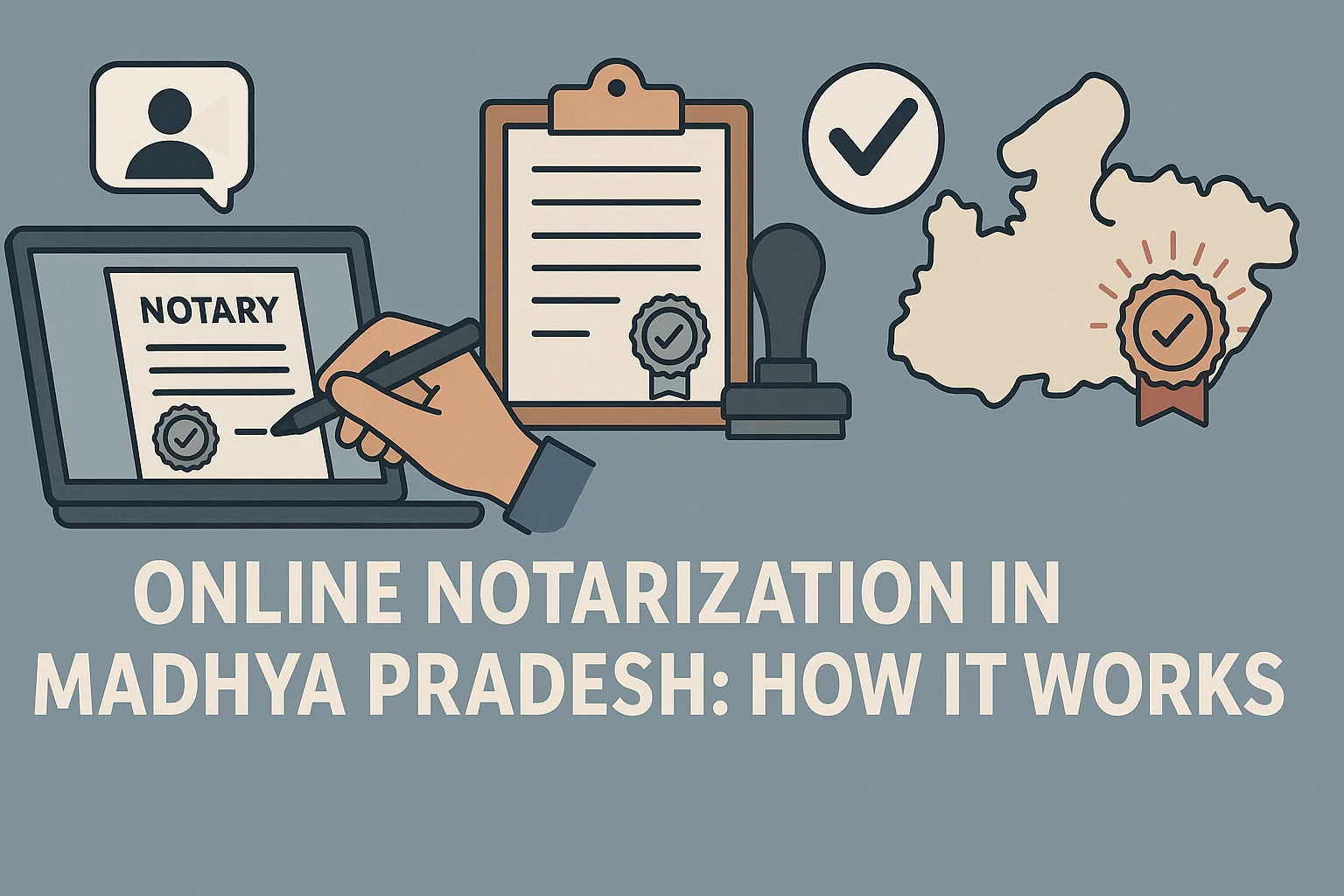 Online Notarization in Madhya Pradesh: How It Works - Featured image for legal blog post by LegalParihar